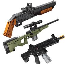 XINGBAO отличная игрушка-Имитация пистолета серии M1887 AWM снайперской винтовки HK416D пистолет-пулемет, строительные блоки Образовательные Кирпичи игрушки для мальчиков 2024 - купить недорого