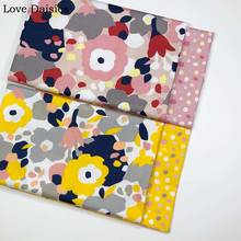 100% Cotton Pastoral PINK YELLOW NAVY GRAY Ink Painting Flowers Dot  Fabric DIY for Kid Bedding Dress Handwork Decor Craft Cover 2024 - buy cheap