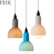 Nordic Colorful Glass Pendant Lights Vintage Loft Hanging Lamp for Bedroom Living Room Kitchen Bar Indoor Lighting Led Luminaire 2024 - buy cheap