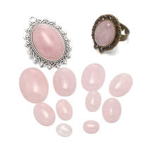 Colgante de cuarzo rosa con piedras naturales, cabujones de piedras naturales, cuentas sin agujeros para hacer joyería, accesorios de anillo, cuentas sueltas 2024 - compra barato