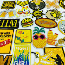 yellow series cartoon embroidery patch Bee alphabet fruit squirrel DIY Iron on patches Clothes Badge Applique Decoration Apparel 2024 - buy cheap