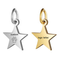 Customized Charms for Jewelry Making Gold Stainless Steel Star Pendant Engrave Logo Letter Diy Earring Bracelet Necklace Lots 2024 - buy cheap