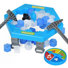 Mini juego de mesa interactivo para padres e hijos, entretenimiento para interiores, juguetes para la familia, romper bloques de hielo, guardar pingüino 2024 - compra barato
