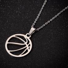 Oly2u Trendy Fitness Sport Pendant Necklace Stainless Steel Basketball Women Men Statement Link Chain Necklaces Boyfriend Gift 2024 - buy cheap
