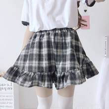 Japanese preppy style sweet plaid skirt female ulzzang Harajuku high waist casual high waist kawaii cake skirt summer mini skirt 2024 - buy cheap