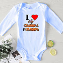 Newborns Bodysuit Love My Grandma Grandpa New Born Baby Clothes Toddler Costume One Piece Jumpsuit Girls Outfits Kids Jumpsuits 2024 - buy cheap