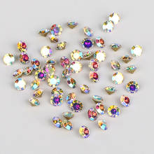 SS6-SS30 Glitter Glass Point Back Crystal AB Diamond Rhinestones Petits Strass Glue On Round Rhinestone For DIY Crafts Fabric 2024 - buy cheap