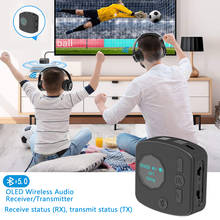 Tebe-receptor y transmisor de Audio AptX HD LL, adaptador inalámbrico de música estéreo con pantalla OLED de baja latencia, Bluetooth 5,0, Jack AUX de 3,5mm 2024 - compra barato