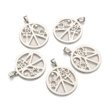 PandaHall 1pc 44x39.5x1.5mm 304 Stainless Steel High Quality Jewelry Necklace Pendants Peace Sign with Ohm Aum Star Cross Moon 2024 - buy cheap