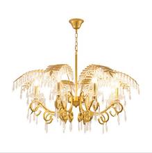 American chandelier living room dining room bedroom lighting leaf art personality creative atmosphere French country crystal 2024 - buy cheap