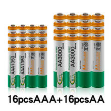 Pilas recargables de 100% V, AA, 1,2 mAh, NI-MH + pilas AAA de 3000mAh, pilas recargables de NI-MH, 1350 V, AAA, novedad de 1,2 2024 - compra barato