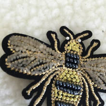 1Pcs Handmade bead Bee Beaded Patch for Clothing Iron on Beading Applique Clothes Shoes Bags Decoration Patch DIY Apparel 2024 - buy cheap