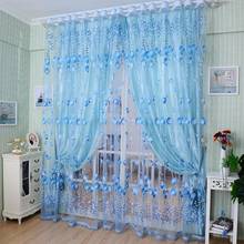 Floral Embroidered Window Curtains Sheer Voile Tulle Sun-shading Curtain for Bedroom Living Room Balcony Decoration 2024 - buy cheap
