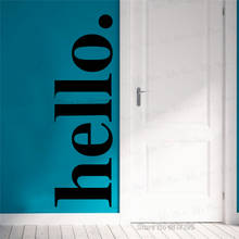 Hello Lettering Quotes Vinyl Wall Sticker Office Company Stores Wall Door Decals Custom Texts Vinyl Wall Window Mural Large Size 2024 - buy cheap