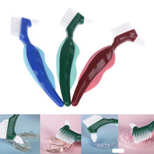 Double Sided Denture Cleaning Brush Multi-Layered Bristles False Teeth Brush Oral Care Tool Soft Rubber Non-grip Handle 2024 - buy cheap