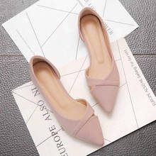 Novo sapato feminino de salto liso, rosa, preto, cor pura, camurça, bico fino, escritório, sapatos 2024 - compre barato