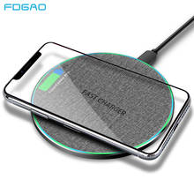 FDGAO-cargador inalámbrico rápido de 10W, almohadilla de carga rápida Qi para iPhone XS, 11, X, 8, XR, Airpods Pro, Samsung S20, S10, Note 10, 9, Xiaomi Mi 10 2024 - compra barato