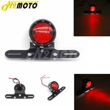 Luz de led para motocicleta, lâmpada retrô com placa de freio traseira, recarregável, para chopper, cafe racer, scrambler, 1 peça 2024 - compre barato