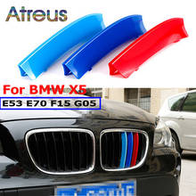 Atreus 3pcs ABS Car Racing Grille Strip Trim Clip For BMW X5 E70 E53 F15 G05 M Accessories 2015 2016 2017 2018 2019 2020 2021 2024 - buy cheap