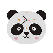 Настенные часы в форме милой панды с национальным сокровищами Китая, детская комната, Настенный декор, мультяшная голова панды, животное, настенное искусство, панда, подарок для влюбленных 2024 - купить недорого