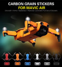 Водонепроницаемый ПВХ углеродное волокно графические стикеры полный набор кожи обернуть Mavic наклейки для DJI MAVIC AIR Drone боди-арт Питание от батареи 2024 - купить недорого