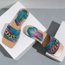 Zapatillas informales con punta cuadrada para mujer, zapatos planos con decoración de Metal a la moda, zapatos de playa con punta abierta, 2021 2024 - compra barato