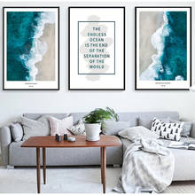 YUMEART Blue Ocean Wave Picture Nordic Poster Print Wall Art Print Landscape Beach Canvas Living Room Decorative Painting 2024 - buy cheap