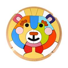 DIY Bear-shape Kids Animal 3D Wooden Puzzle Montessori Toy Puzzle Telling Story Stacking Jigsaw Educational Toy For Children 2024 - buy cheap