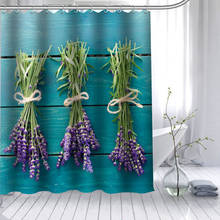 Personalizado lavanda cortina de chuveiro 3d à prova d3d água poliéster tecido banho alta definição impressão 12 ganchos para o banheiro 2024 - compre barato