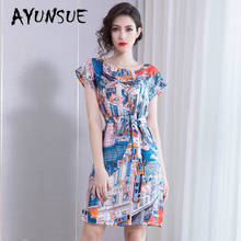 Summer Dress Real Silk Dress Women Korean Beach Dress Elegant Vintage Party Women Dress Print Vestidos Mujer ML19503 YY2665 2024 - buy cheap