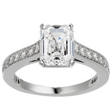 18K Au750 White Gold Ring Women Wedding Anniversary Engagement Party Ring Rectangle Emerald Moissanite Diamond Elegant Romantic 2024 - buy cheap