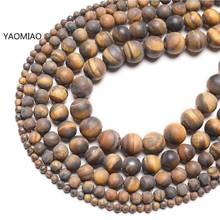 Natural Stone Matte Tiger eye Agates Jaspers Turquoises Round Loose Beads 15" Strand 6 8 10 MM Pick Size 2024 - buy cheap
