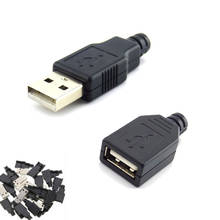 Micro USB 2,0 tipo A macho hembra 3 en 1, Conector de 4 pines, cubierta de plástico negro, Kits de conectores tipo A, 1 ud., 10 Uds. 2024 - compra barato