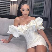 Women Luxury Sexy White Black Off Sholder Ruffles Women Summer Dress 2021 Designer Fashion Evening Party Dress Vestido 2024 - buy cheap