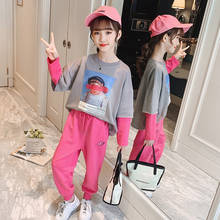 Splicing Spring Autumn Baby Girls Suit Blouse + Jean 2pcs Kids Teenage Outwear Children Clothing High Quality 2024 - buy cheap