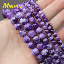 Minhin roxo fogo dragão veias ágata contas solta espaçador contas para fazer jóias 6/8/10mm diy pulseira perles 2024 - compre barato