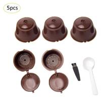 5Pcs Coffee Filter Cup Reusable Coffee Capsule Filters For Nespresso,With Spoon Brush Capsulas Dolche Gusto Kitchen Accessories 2024 - buy cheap