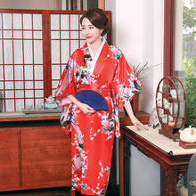 Kimono japonés tradicional para mujer, vestidos Yukata de satén, bata japonesa, pijamas sueltos, ropa de fiesta de boda 2024 - compra barato