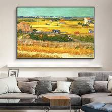 Harvest At La Crau By Van Gogh Landscape Canvas Painting Posters and Prints Wall Art Picture Reproductions for Living Room Decor 2024 - buy cheap