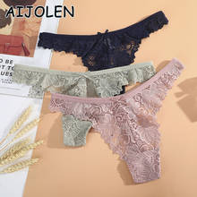 AIJOLEN Lace Sexy Low-waist Underwear Hollow Flower Thong and G-String Solid Color Ladies Close-fitting Slim Panties 2024 - buy cheap