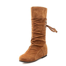 De talla grande-Botas de nieve con cuña oculta para Mujer, zapatos de media caña, talla grande, XKD2090, 41, 42, 43 2024 - compra barato