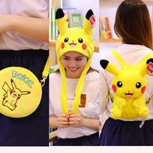 Pikachued brinquedo de pelúcia boneca mochila cruz saco chapéu kawaii anime decorações do feriado aniversário para crianças presentes do miúdo 2024 - compre barato
