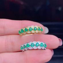 Модный зелёный Изумрудный камень, кольцо для женщин и мужчин, ювелирное изделие, 925 серебро, натуральный камень, для девушек, на день рождения, обручальное кольцо, подарок, Золотое 2024 - купить недорого