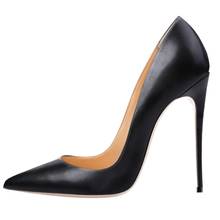 Sapatos sensual de marca de luxo, venda quente de sapatos femininos de salto fino de couro preto, bico fino, slip-on, sapato stiletto 2024 - compre barato