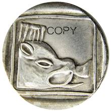 LYTTOS en Creta raro 320BC, estatua de plata, griego antiguo, copia de moneda chapada en plata, G(41) 2024 - compra barato