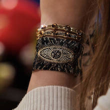 BLUESTAR-pulsera de ojo turco para Mujer, joyería hecha a mano con borlas de cristal, a la Moda, 2021 2024 - compra barato