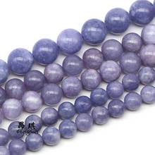 Natural Purple Lavender Round Stone Beads For Jewelry Making DIY Charm Bracelet Necklace 4 6 8 10 12mm Pick Size 15'' inches 2024 - buy cheap