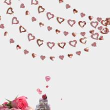 Guirnaldas de amor de corazón de oro rosa, decoraciones para el Día de San Valentín, pancarta colgante, boda, cumpleaños, despedida de soltera, compromiso 2024 - compra barato