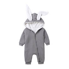 Winter Newborn Baby Boy Clothes Bunny Baby Rompers Cotton Thicken Warm Hoodie Baby Girl Clothing Infant Toddler Jumpsuit Outfits 2024 - buy cheap