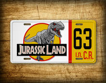 A placa de licença do filme dinossauro 63 sinais para a decoração da parede da caverna do clube do pub da barra da garagem 2024 - compre barato